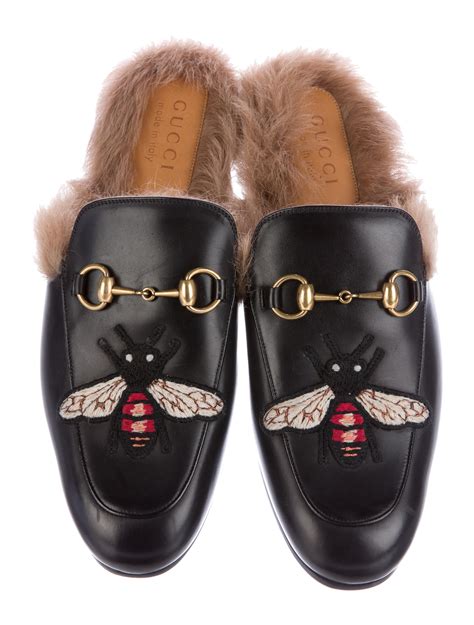 gucci princetown slipper fur replica|gucci princetown striped slippers.